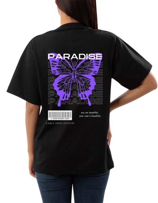 PARADISE Design Oversize Black T-shirt