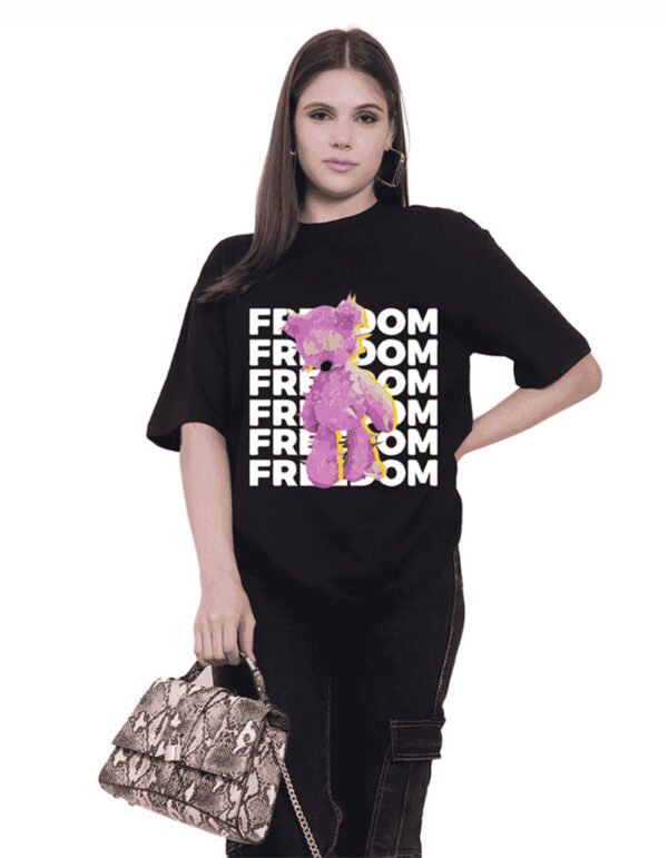 FREEDOM Design Oversize Black T-shirt